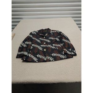 Gallant New York Jacket Womens 12 Black Brown White Embroidered Office Core Silk